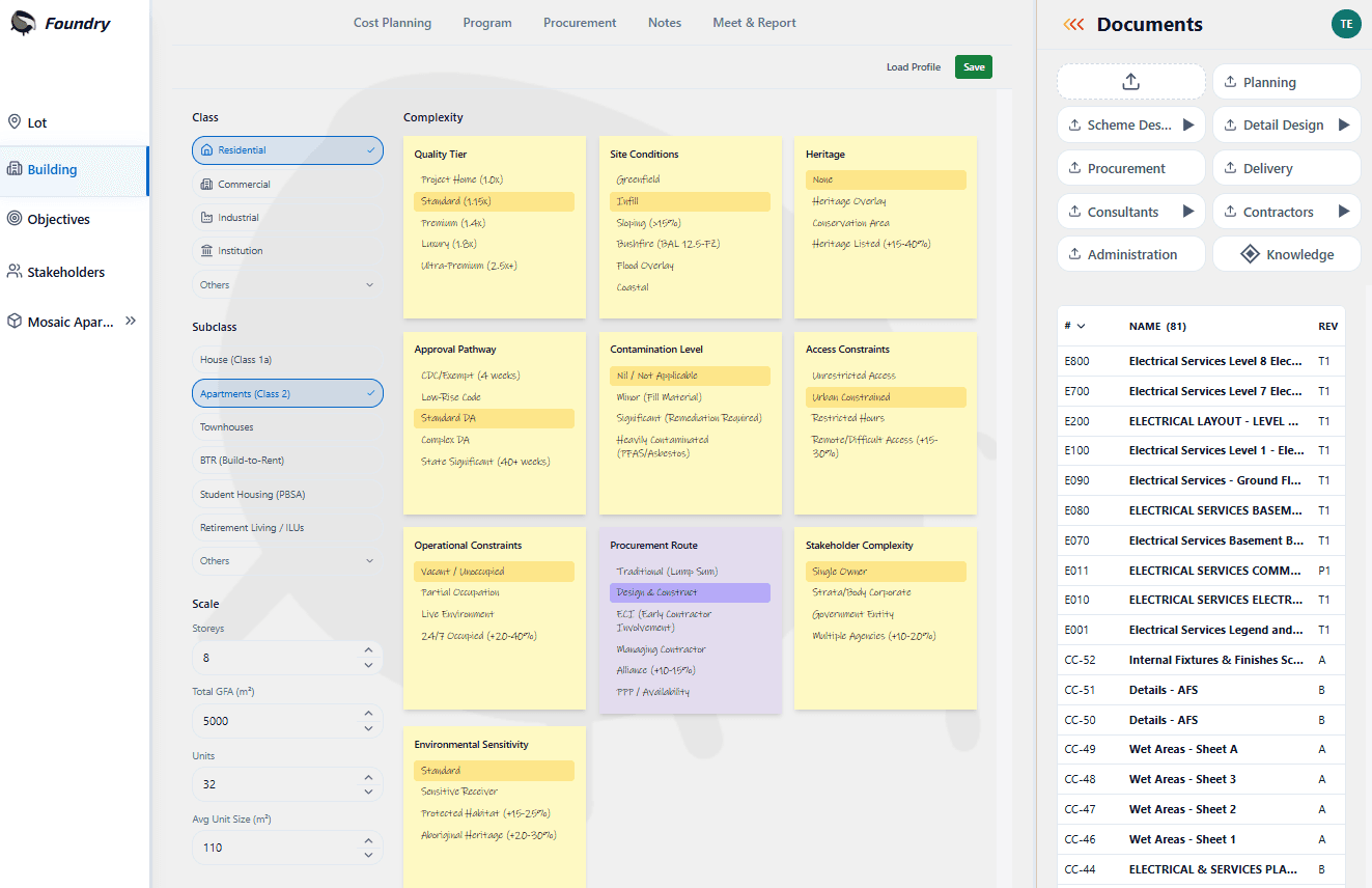 Cost planning and program overview