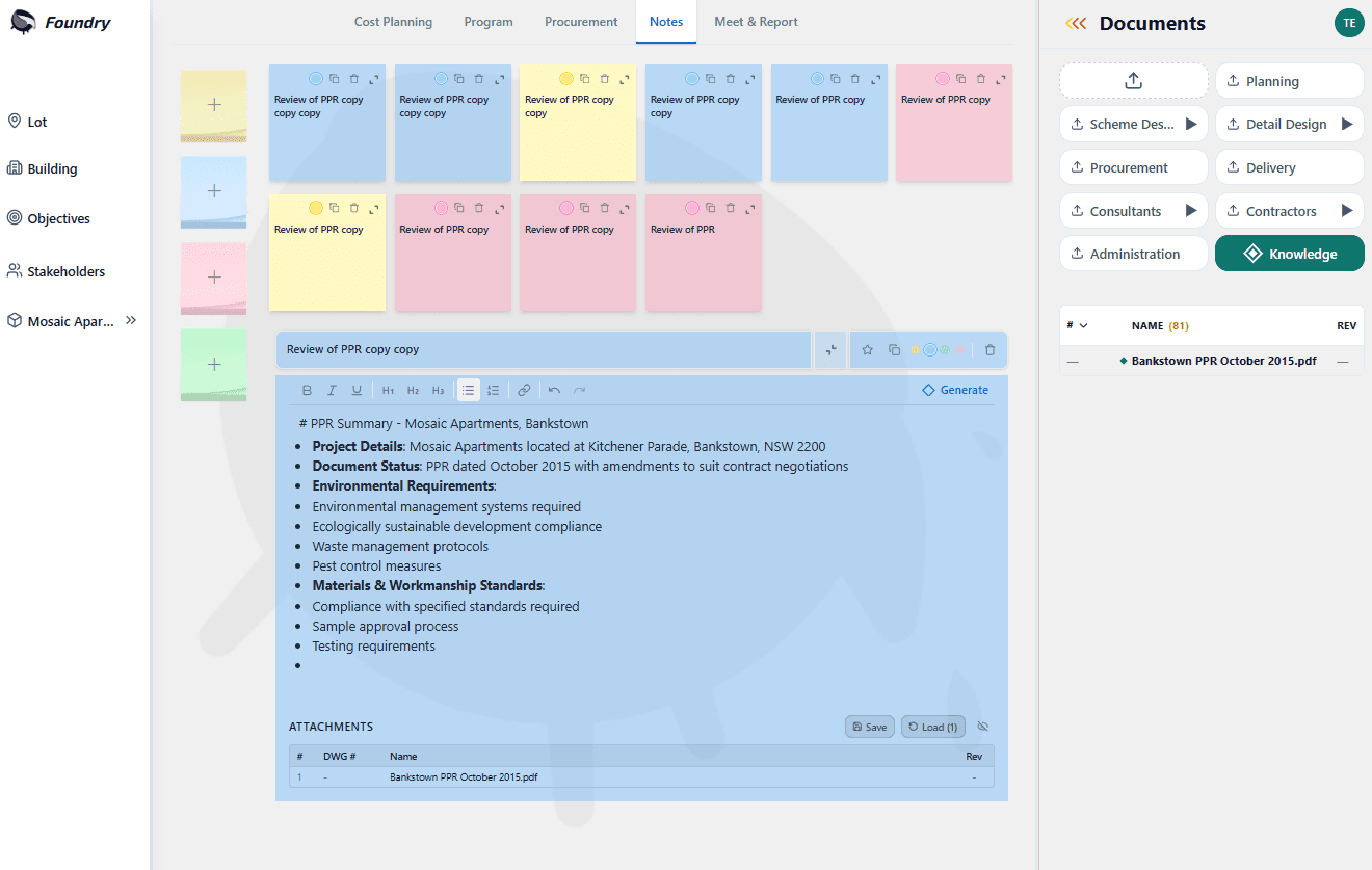 Notes, meetings, and automated reporting